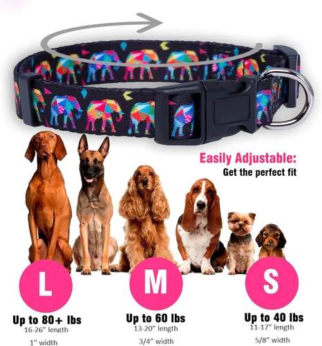Miniatura 3 de Native Pup Lindo collar de elefante para perro, diseño africano único, regalo para los amantes del arte, nailon duradero en tamaño ajustable