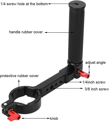 Miniatura 6 de Agarre de mano de cardán, soporte de extensión con cordón, soporte de extensión para monitor de montaje flash, extensor de mango compatible con DJI