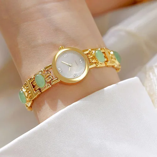 Miniatura 2 de Reloj de pulsera vintage para mujer, reloj de pulsera de cuarzo de acero inoxidable, resistente al agua