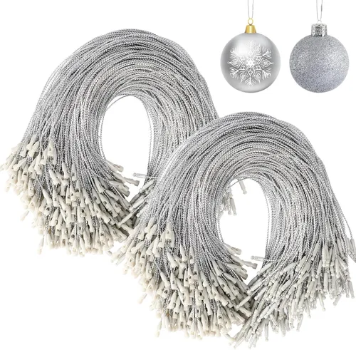 Miniatura 10 de JUNEBRUSHS 600 ganchos para adornos de Navidad, ganchos para adornos con cuerda de adorno a presión para árbol de Navidad, fiestas, decoraciones Oro