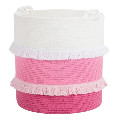 Miniatura 9 de CherryNow Cesta grande de mimbre para lavandería, entrada, dormitorio, cestas decorativas de yute para ropa, juguetes, cesta de toalla para baño, 22
