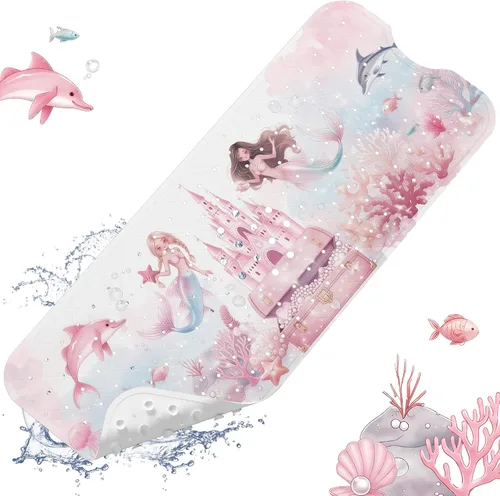 Miniatura 16 de XIYUNTE Alfombra de Baño para Bebé para Bañera Antideslizante Alfombra de Baño para Niños - 40''x16'' Extra Larga Alfombra de Bañera para Bebé