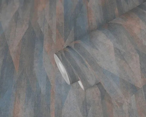 Miniatura 2 de CONCORD WALLCOVERINGS ™ Papel pintado moderno con textura, pared de vinilo decorativo, beige, azul, crema, naranja, turquesa, 21 pulgadas x 33 pies