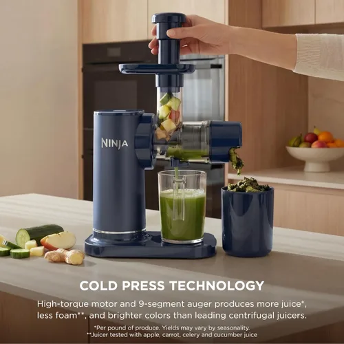 Miniatura 3 de Ninja NeverClog - Exprimidor de prensa en frío, potente exprimidor eléctrico de masticación lenta con control de pulpa, capacidad XL, jarra de jugo