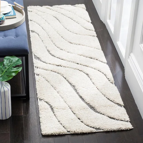 Miniatura 40 de SAFAVIEH Colección Florida Shag - Alfombra de acento de 2'3" x 4', color crema y beige, sin desprendimiento y de fácil cuidado, 1.2 pulgadas