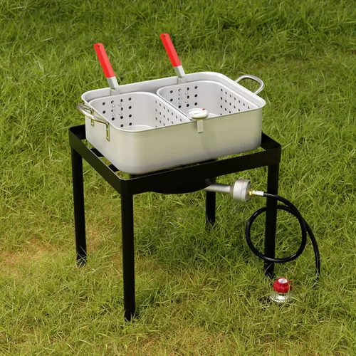 Miniatura 4 de Freidora/olla de pescado doble de 18 cuartos de galón - 55,000 BTU