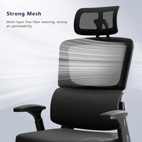 Miniatura 5 de Silla de computadora de respaldo alto para el hogar, silla de oficina ergonómica cómoda con soporte lumbar, silla tapizada de malla