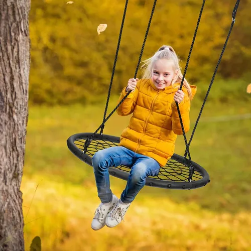 Miniatura 6 de Sorbus Saucer Tree Swing - Columpio redondo de disco para niños al aire libre – 40 pulgadas resistente asiento de 220 libras – fácil de instalar