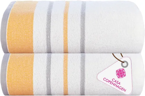 Miniatura 33 de CASA COPENHAGEN Juego de 6 toallas de palomitas de maíz, color azul polvoriento, 21.16 oz/m², 2 toallas de baño, 2 toallas de mano y 2 toallas