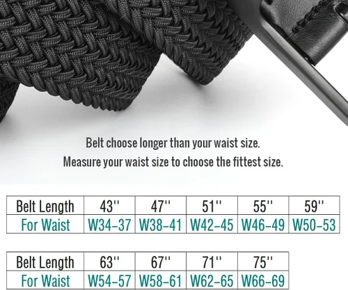 Miniatura 2 de Cinturones elásticos para hombre de talla grande de 43 a 75 pulgadas, cinturón grande y alto