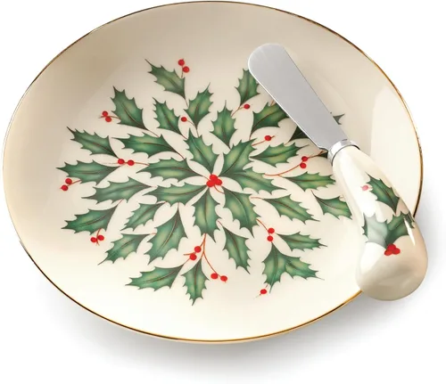 Miniatura 3 de Lenox 863652 - Juego de platos y cuchillos para queso navideños
