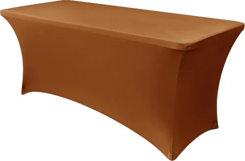 Miniatura 57 de Obstal Funda de mesa de elastano elástica de 4 pies para mesas plegables estándar, paquete de 2 manteles rectangulares universales ajustables