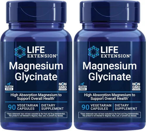 Miniatura 12 de Life Extension Glicinato de Magnesio, Salud Cardíaca, Salud Ósea, Apoyo para Nervios y Músculos, Altamente Absorbible, Sin Gluten, Sin OMG