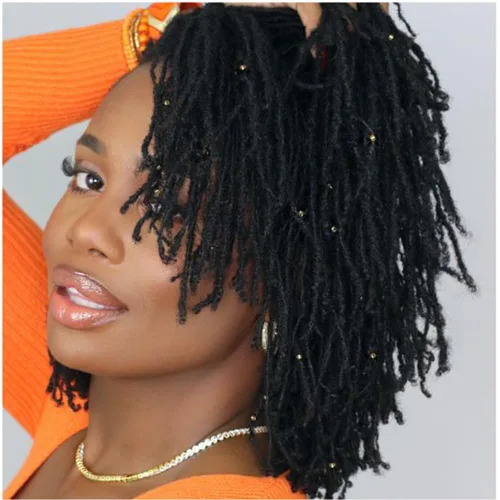 Miniatura 12 de Extensiones de cabello humano con 10 hebras de 6 pulgadas, 100 % hechas a mano, extensiones permanentes de rastas para mujeres y hombres, se pueden