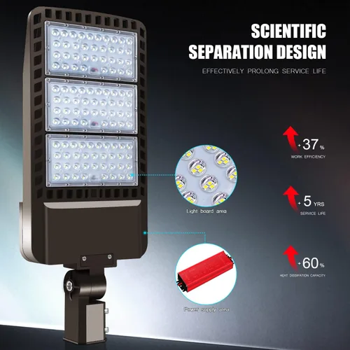 Miniatura 3 de Juyace Luz LED de estacionamiento de 300 W, montaje deslizante, montaje del atardecer al amanecer, iluminación exterior, inundación exterior