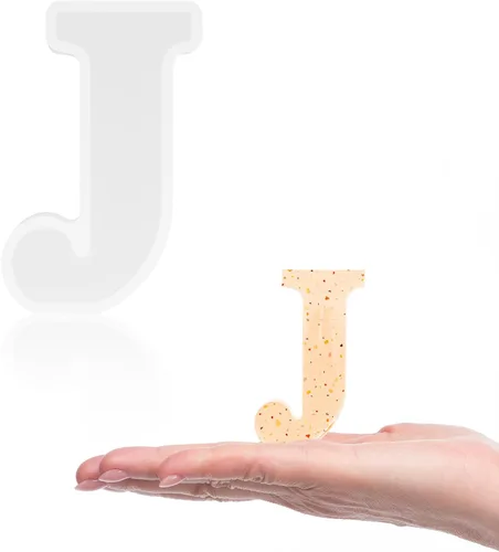 Miniatura 26 de Gartful Moldes de letras de resina, molde de resina epoxi del alfabeto mayúscula B, moldes de silicona 3D gruesos para hacer letras, arte