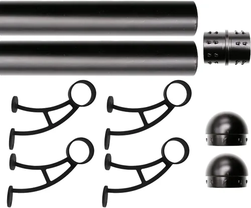 Miniatura 14 de Kit de riel de pie de montaje en barra sólida, tubo de acero inoxidable negro mate con conector interno, soporte de riel de pie de montaje en barra