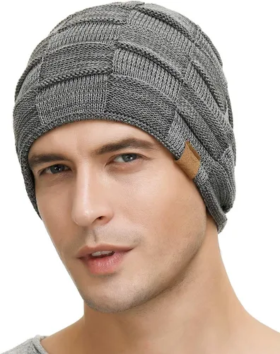 Miniatura 32 de Vgogfly Slouchy Beanie for Men Winter Hats for Guys Cool Beanies Mens Lined Knit Warm Thick Skully Stocking Binie Hat