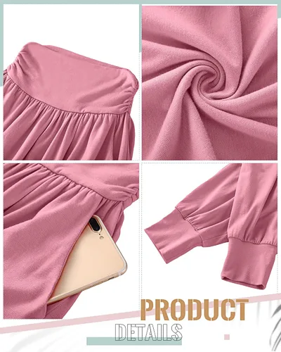 Miniatura 5 de Ficerd Paquete de 3 pantalones de descanso para mujer, cómodos pantalones deportivos de yoga con bolsillos de cintura alta, pantalones deportivos