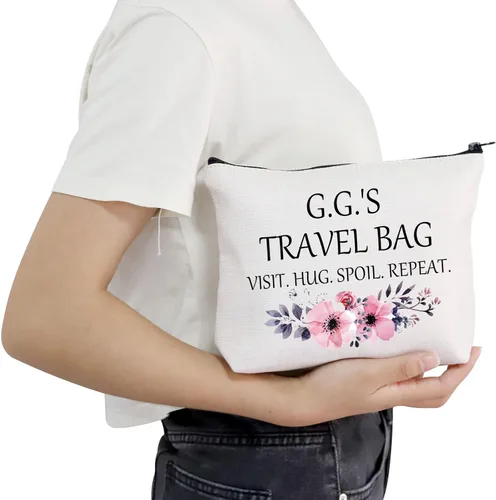 Miniatura 5 de POFULL Regalo GG para abuela, bolsa de viaje de G.G.'S, bolsa de viaje para visitar, abrazo, repetición, bolsa de cosméticos de viaje, regalo