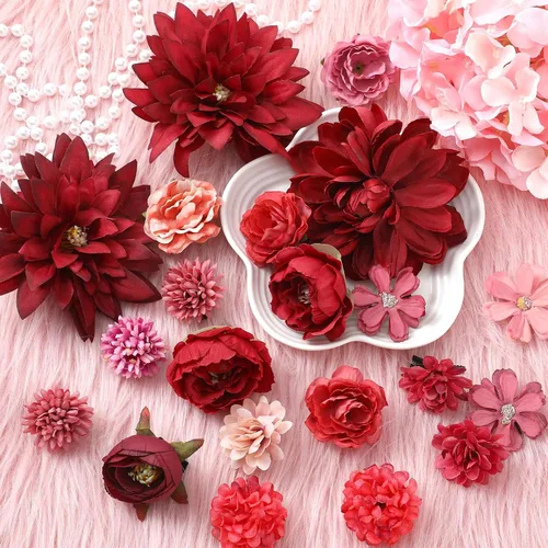 Miniatura 7 de BBTO Flower Hair Clip Rose Hair Clips Barrettes for Women Flower Accessories Boho Bride Claw Clip Hairpin Brooch Pin Headpiece for Wedding(Beige