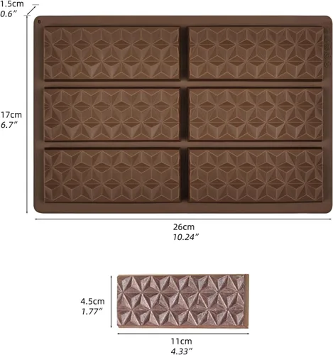 Miniatura 6 de Moldes de silicona para chocolate, molde de barra de chocolate antiadherente, 3 moldes de silicona de grado alimenticio, adecuado para hacer dulces