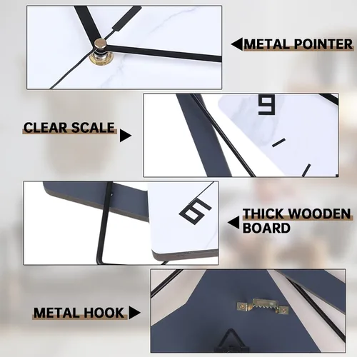 Miniatura 2 de Reloj de pared con péndulo, cuarzo de calidad silenciosa, funciona con pilas, relojes de pared grandes modernos de metal para sala de estar, cocina