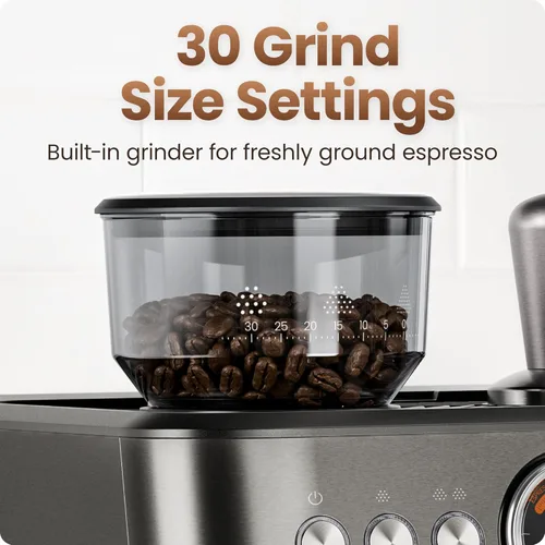 Miniatura 4 de Chefman Crema Deluxe - Máquina de café expreso con doble caldera, utiliza espumador de leche y café espresso simultáneamente, cafetera profesional
