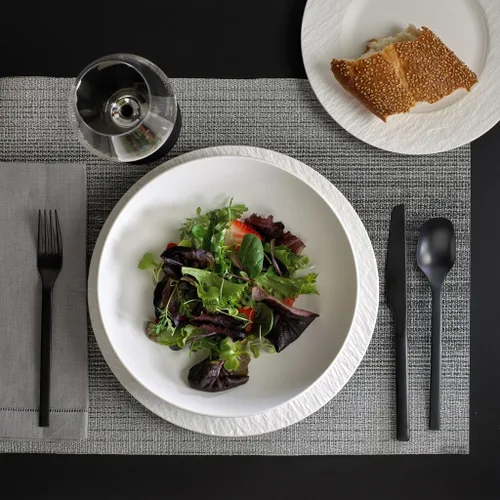 Miniatura 7 de Villeroy & Boch Manufacture Rock Blanc - Juego de vajilla de 12 piezas, servicio para 4, platos llanos, platos de ensalada y cuencos para pasta