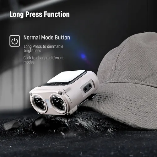Miniatura 4 de Hopedone Luz LED para casco, 800 lúmenes, recargable, regulable, con clip, luces de casquillo, linterna ajustable de 180°, impermeable, para correr