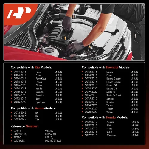 Miniatura 2 de A-Premium Bujías de Iridio y Platino Compatibles con Honda CR-V, Civic, Accord, Crosstour y Hyundai Elantra, Elantra Coupe/GT, Sonata, Santa Fe