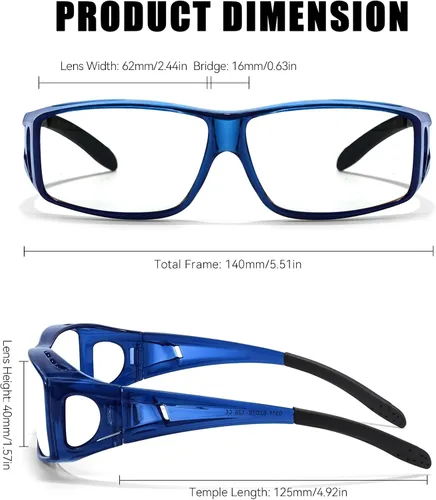 Miniatura 2 de LVIOE Fit Over Blue Light Blocking Glasses and Computer Eyewear- Wear Over Prescription Glasses/Reading Glasses/RX Glasses