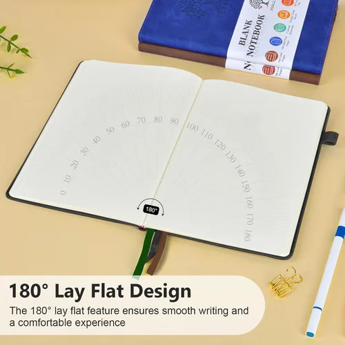 Miniatura 5 de PERCUN Diario en blanco para hombres y mujeres, 160 páginas en blanco para escribir, dibujar, cuaderno de bocetos, cuaderno de bocetos de cuero