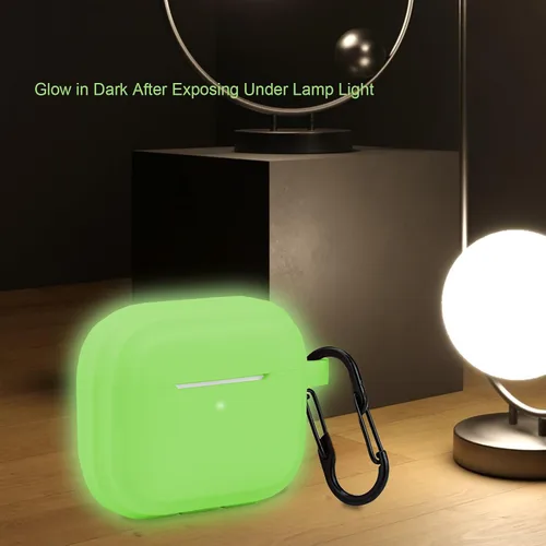 Miniatura 2 de LEFXMOPHY Funda de repuesto verde para Apple Airpods 3 Gen / 3ª generación 2021, accesorio de silicona protectora para mujeres y hombres, brilla
