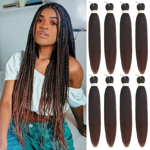 Miniatura 64 de Beyond Beauty - Trenzas preestiradas de cabello profesional sin picazón, ajuste de agua caliente, fibra sintética, textura Yaki, extensiones