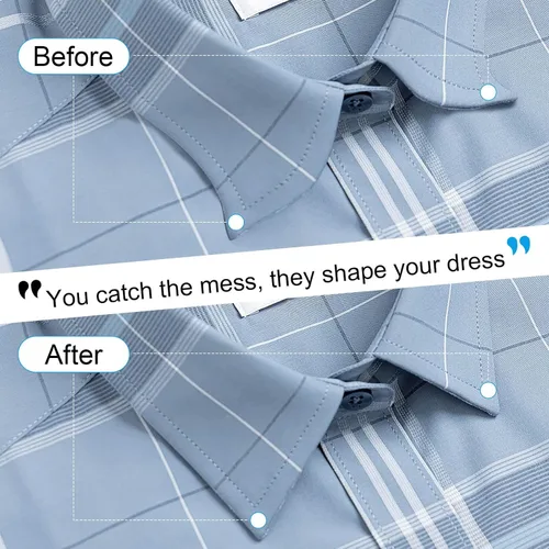 Miniatura 4 de 120 piezas de plástico para camisas de vestir de hombre más gruesas y más resistentes a la flexión, inserciones de cuello invisibles, tamaños 2