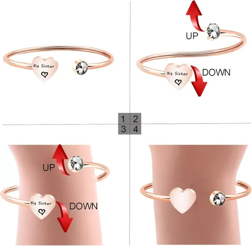 Miniatura 4 de PLITI Big Sis Little Sis Gifts - Pulseras para 2 pulseras de amistad