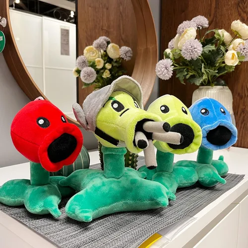 Miniatura 2 de Dyharnsty 4 piezas Plantas vs Zombis - Juego de juguetes de peluche Peashooter, figuras blandas de Plantas vs Zombis, juguetes PVZ de Plantas 1 2 set