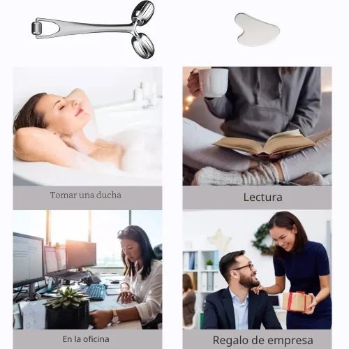 Miniatura 7 de Yeamon Gua Sha - Juego de herramientas faciales y rodillos faciales, herramienta de masaje facial para rutina de cuidado de la piel de las mujeres