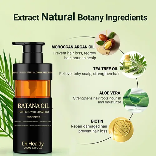 Miniatura 4 de Dr.Healdy - Champú de aceite de batana para el crecimiento del cabello, contra la pérdida de cabello e hidrata, reduce la rotura, fórmula sin