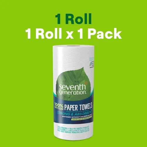 Miniatura 2 de Seventh Generation Toallas de papel, 100% papel reciclado, 2 capas, 1 rollo (el embalaje puede variar)