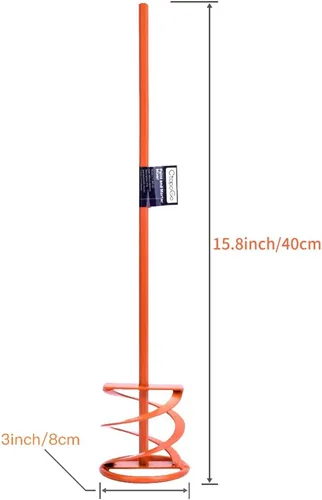 Miniatura 2 de Mezclador de Pintura y Mortero 16" L, 3" Diá Compuesto, Sellador, Lechada, Thinset, Yeso, Barro, Paleta Mezcladora de Cemento -Accesorio