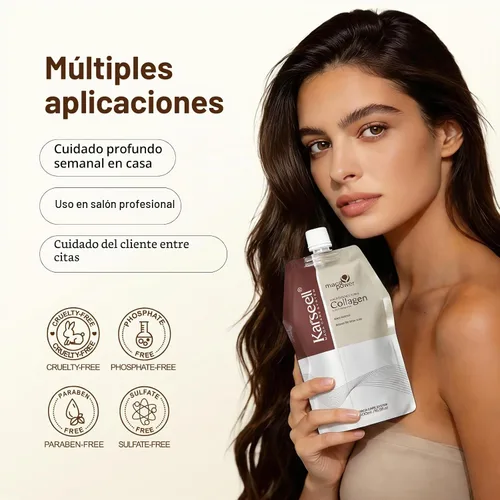 Miniatura 9 de Tratamiento capilar de colágeno acondicionador de reparación profunda Aceite de argán Tratamiento capilar de queratina para cabello seco dañado
