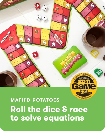 Miniatura 2 de SimplyFun Math'd Potatoes - Juego de mesa de matemáticas para niños a partir de 8 años, juego educativo de dados con suma y resta, divertido desafío