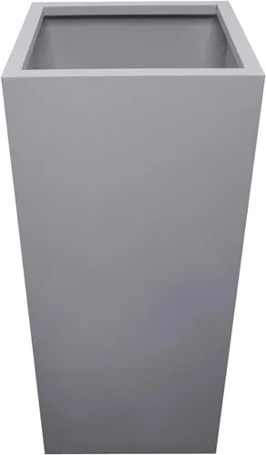 Miniatura 6 de Maceta metálica galvanizada moderna para interiores y exteriores con drenaje (12 x 12 x 28 pulgadas, gris)