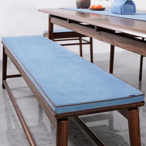 Miniatura 23 de Cojín personalizable para banco, de espuma de alta densidad con memoria, de lino lavable, antideslizante para zapatero, ventana, piano, comedor Gris