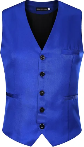 Miniatura 4 de AOYOG - Chaleco formal de negocios de hombres para traje o esmoquin