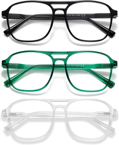 Miniatura 12 de Gafas de lectura de aviador para mujeres, hombres y hombres, bloqueo de luz azul, para lectura de computadora, estilo polit, gafas de moda