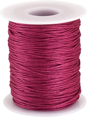 Miniatura 30 de Cordón de algodón encerado de 100 yardas, hilo de algodón trenzado naranja oscuro, cuerda de cuentas trenzada, cuerda para collar, pulsera, collar