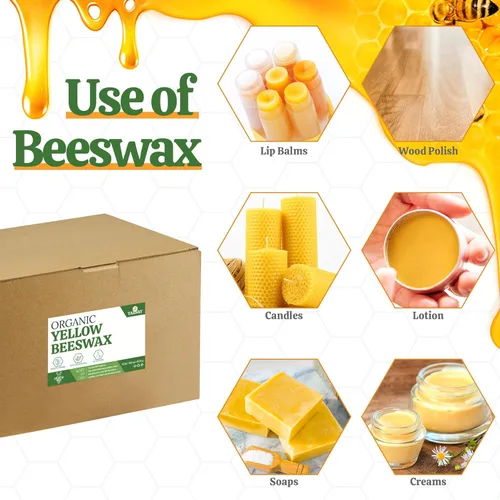 Miniatura 5 de YASNAY Gránulos de cera de abeja amarilla 10LB, 100% cera de abeja orgánica, cera de abeja para hacer velas, cuidado corporal, cuidado de la piel